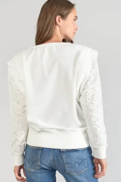 Le Temps des Cerises Sweat Plume Ajoure Blanc Ice Cream New