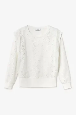 Le Temps des Cerises Sweat Plume Ajoure Blanc Ice Cream New