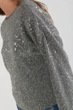 Le Temps des Cerises Top Able Argente Glitter Cheap