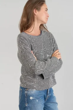 Le Temps des Cerises Top Able Argente Glitter Cheap