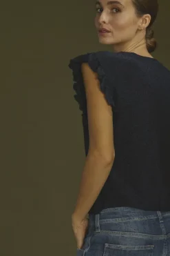 Le Temps des Cerises Top Nea Bleu Nuit Irise Midnight Hot