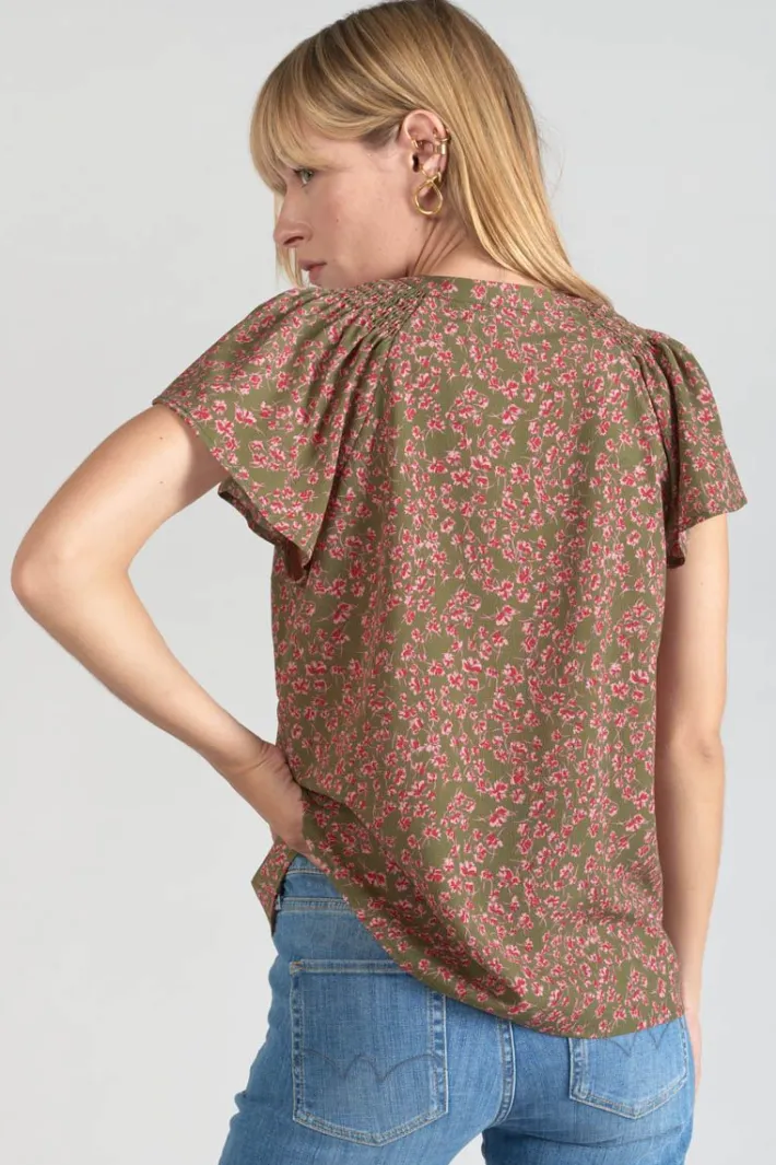 Le Temps des Cerises Top Norine Kaki A Motif Fleuri Khaki Flowers Cheap