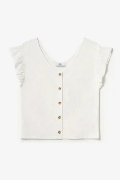 Le Temps des Cerises Top Pedrina Ajoure Blanc White Sale