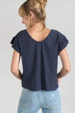 Le Temps des Cerises Top Pedrina Ajoure Bleu Marine Midnight Clearance