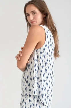 Le Temps des Cerises Top Rosita Tie And Dye Bleu Midnight Cheap