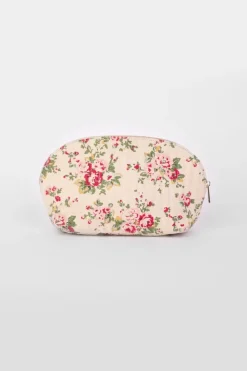 Le Temps des Cerises Trousse De Toilette Mary A Motif Fleuri Rose Pink New