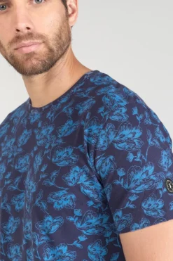 Le Temps des Cerises T-Shirt Conit A Motif Feuilles Peacoat Online