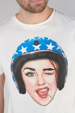 Le Temps des Cerises T-Shirt Cram Blanc Imprime White Outlet