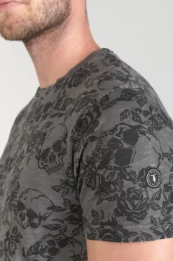 Le Temps des Cerises T-Shirt Facto Gris Et Noir Carbone Flash Sale