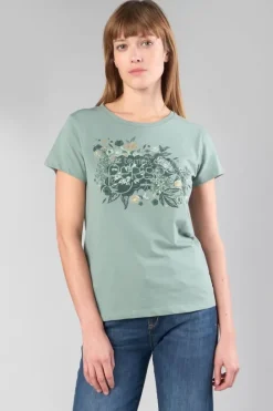 Le Temps des Cerises T-Shirt Gracy Vert Imprime Sauge Best