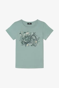 Le Temps des Cerises T-Shirt Gracy Vert Imprime Sauge Best