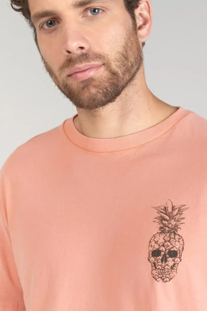 Le Temps des Cerises T-Shirt Holo Corail Imprime Canyon Cheap