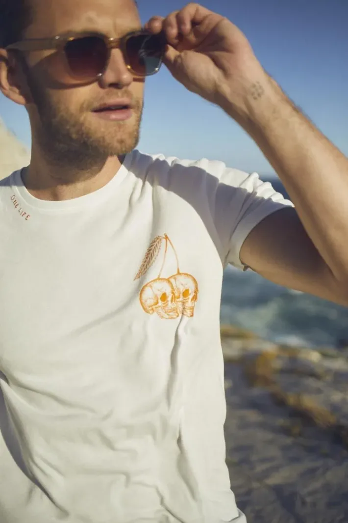 Le Temps des Cerises T-Shirt Ian Blanc Imprime Cream Clearance