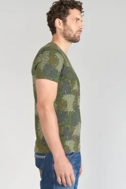 Le Temps des Cerises T-Shirt Jung A Motif Jungle Kaki Leaf Cheap