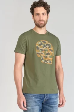 Le Temps des Cerises T-Shirt Machida Kaki Imprime Leaf Fashion