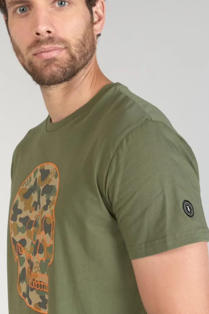 Le Temps des Cerises T-Shirt Machida Kaki Imprime Leaf Fashion