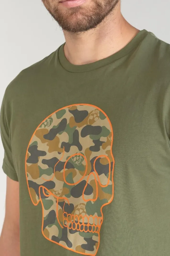 Le Temps des Cerises T-Shirt Machida Kaki Imprime Leaf Fashion