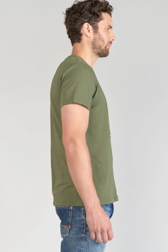 Le Temps des Cerises T-Shirt Machida Kaki Imprime Leaf Fashion