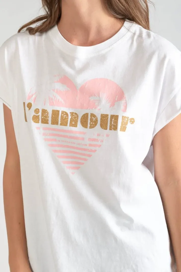 Le Temps des Cerises T-Shirt Miya Blanc Imprime Coco Cheap