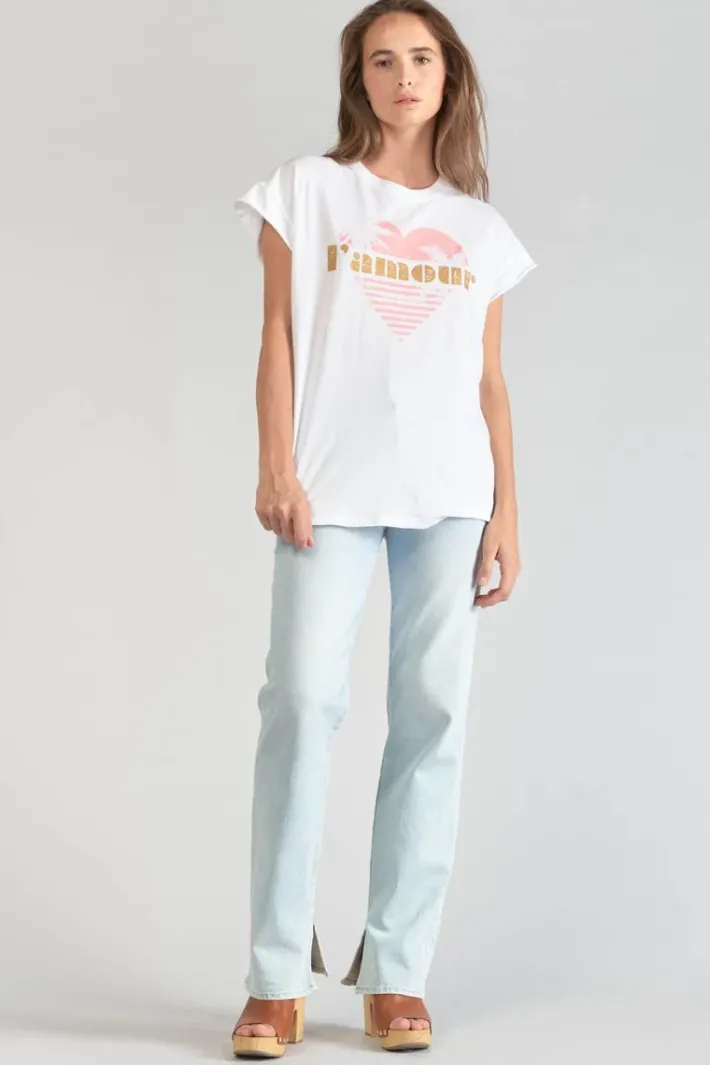 Le Temps des Cerises T-Shirt Miya Blanc Imprime Coco Cheap