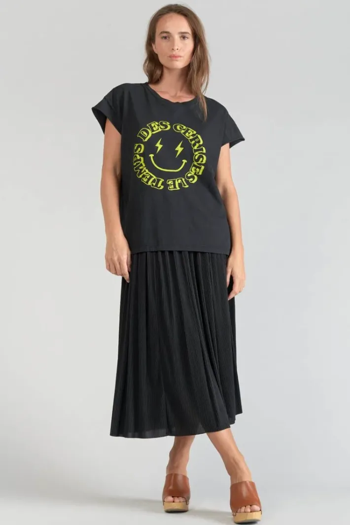 Le Temps des Cerises T-Shirt Miya Noir Imprime Black Best Sale