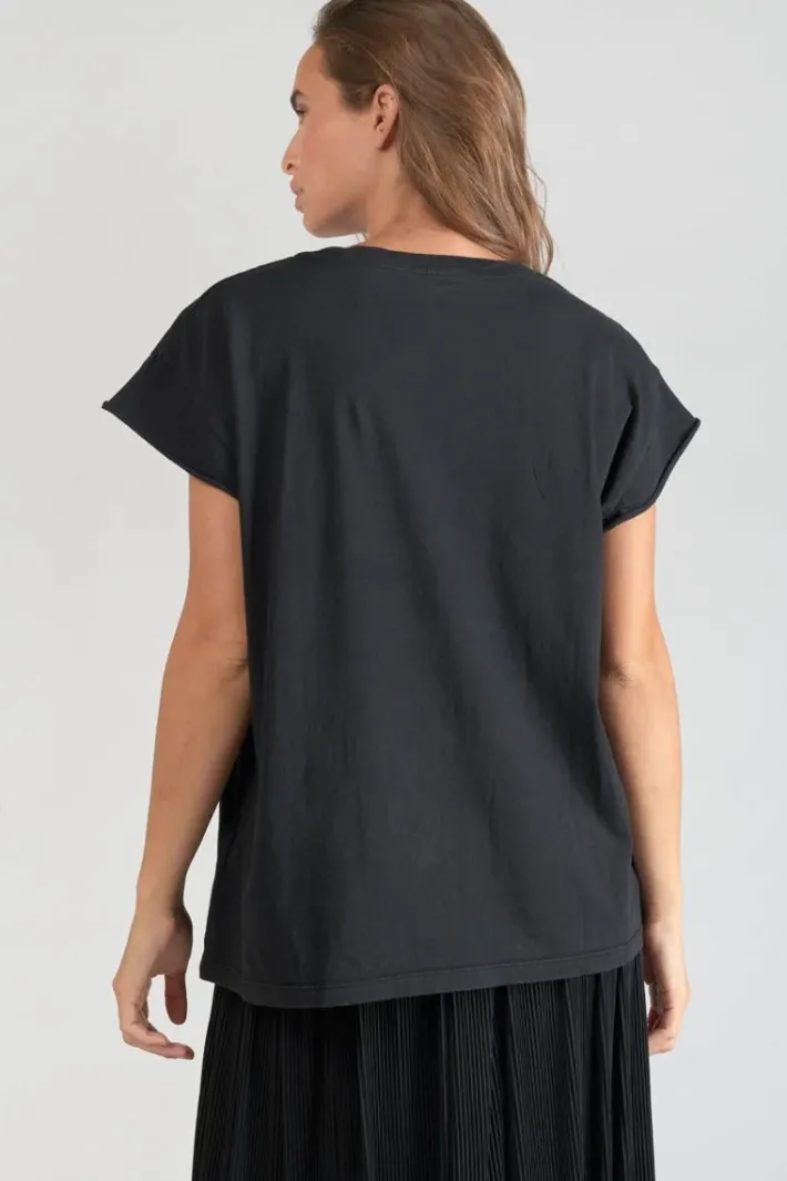 Le Temps des Cerises T-Shirt Miya Noir Imprime Black Best Sale
