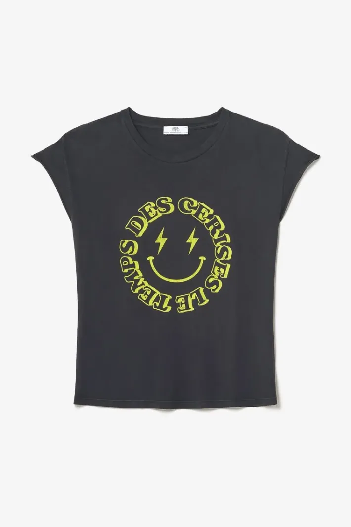 Le Temps des Cerises T-Shirt Miya Noir Imprime Black Best Sale