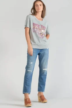 Le Temps des Cerises T-Shirt Nixon Gris Clair Delave Rock Grey Discount