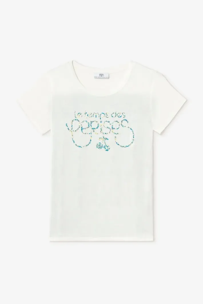 Le Temps des Cerises T-Shirt Romi Bi-Matiere Imprime Vert Ice Cream Best