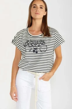 Le Temps des Cerises T-Shirt Sailor Mariniere Blue Clearance