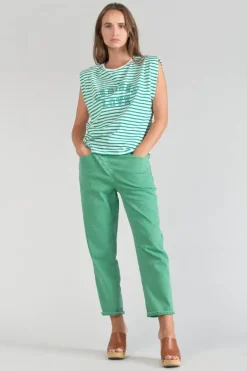 Le Temps des Cerises T-Shirt Sans Manches Male A Rayures Vertes Tropical Sale