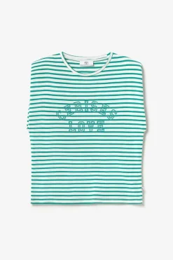 Le Temps des Cerises T-Shirt Sans Manches Male A Rayures Vertes Tropical Sale