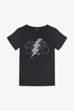 Le Temps des Cerises T-Shirt Tonito Noir Imprime Black Fashion