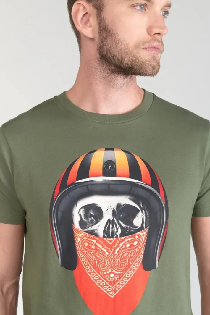 Le Temps des Cerises T-Shirt Veigar Kaki Imprime Leaf Store
