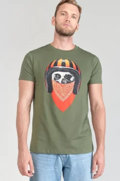 Le Temps des Cerises T-Shirt Veigar Kaki Imprime Leaf Store