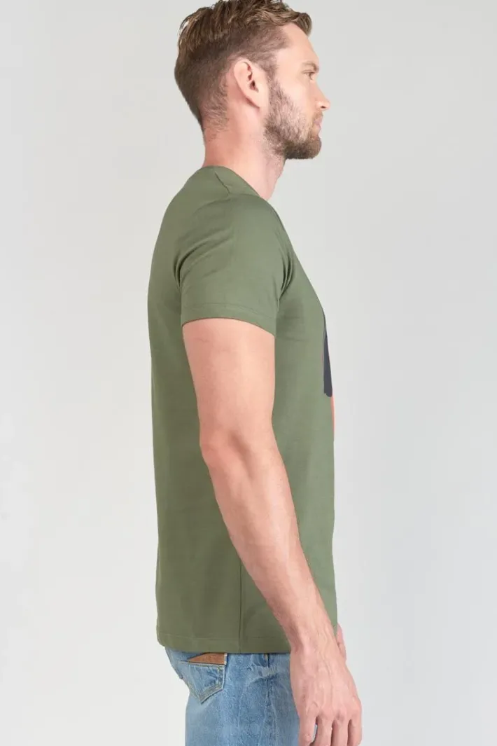 Le Temps des Cerises T-Shirt Veigar Kaki Imprime Leaf Store