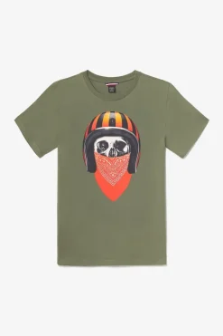 Le Temps des Cerises T-Shirt Veigar Kaki Imprime Leaf Store