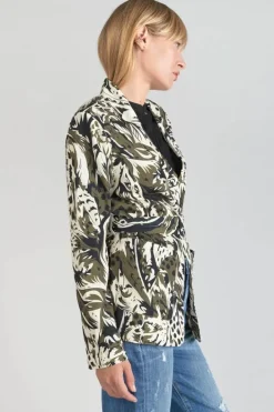 Le Temps des Cerises Veste Blazer Salome A Motif Jungle Lizard Best