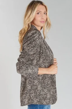 Le Temps des Cerises Veste Blazer Talhia Noir A Motif Black Sale