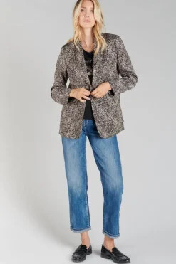 Le Temps des Cerises Veste Blazer Talhia Noir A Motif Black Sale