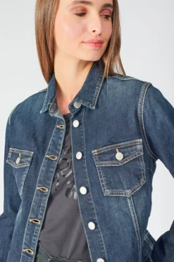 Le Temps des Cerises Veste En Jeans Lilly Bleu Fonce Blue New