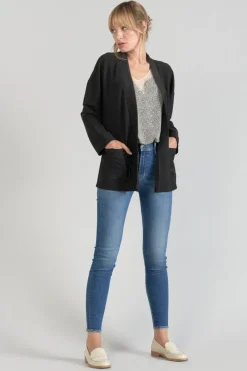 Le Temps des Cerises Veste Kimono Sobrado Noir Brillant Black New