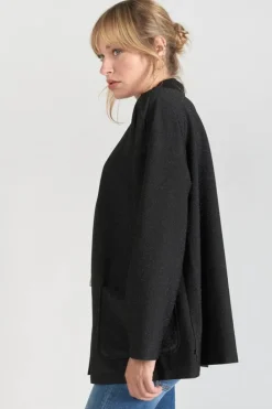 Le Temps des Cerises Veste Kimono Sobrado Noir Brillant Black New