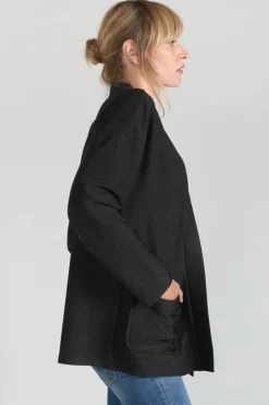 Le Temps des Cerises Veste Kimono Sobrado Noir Brillant Black New