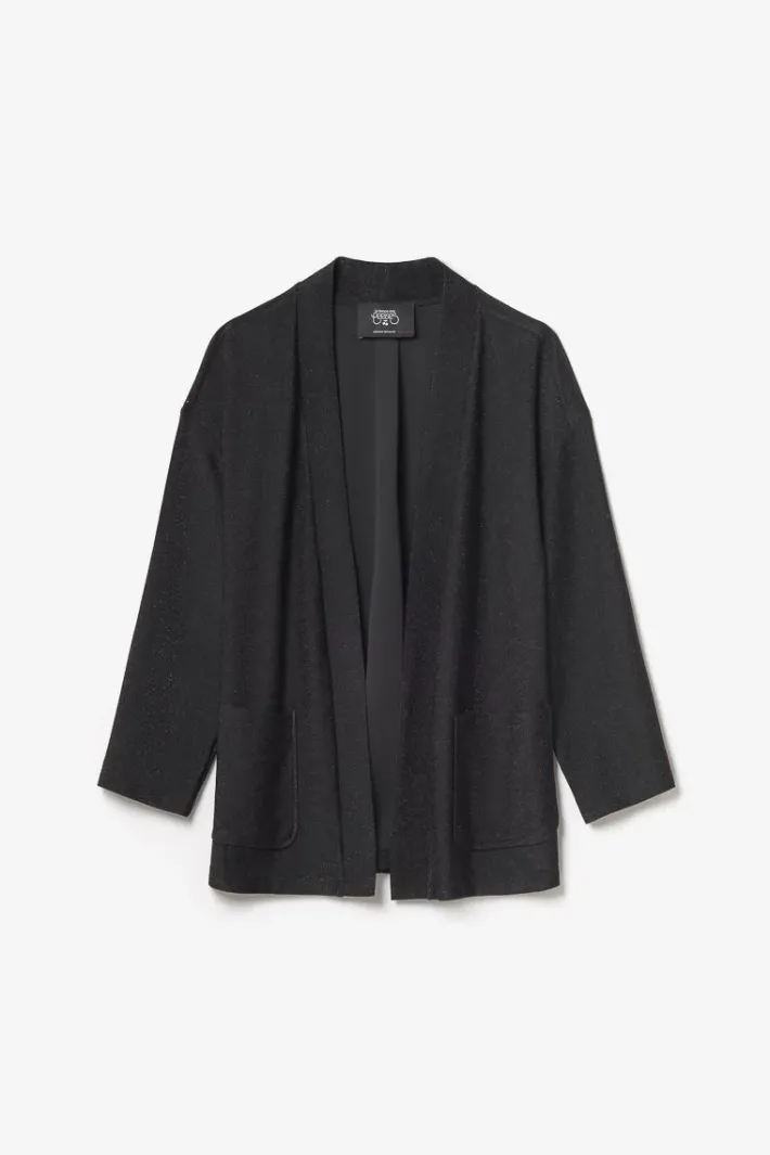 Le Temps des Cerises Veste Kimono Sobrado Noir Brillant Black New