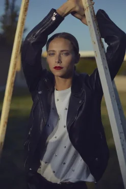 Le Temps des Cerises Veste Nancy En Cuir Black Hot