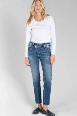 Le Temps des Cerises Zep Pulp Regular Taille Haute 7/8Eme Jeans Destroy Bleu N°2 Blue Cheap